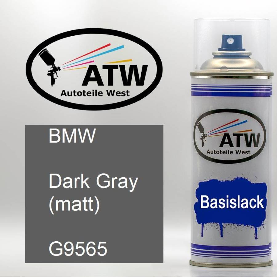 BMW, Dark Gray (matt), G9565: 400ml Sprühdose, von ATW Autoteile West.